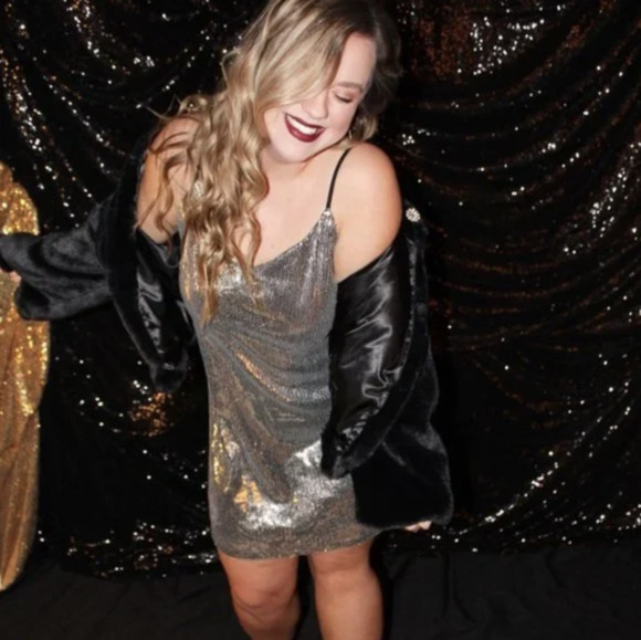 Silver Sequin Mini Dresses